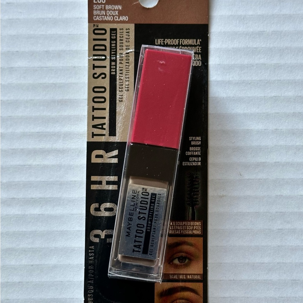NEW & SEALED Maybelline Tattoo Studio Brow Styling Gel #255 Soft Brown